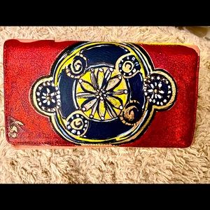 Custom painted Authentic Coco Chanel long wallet. Vintage Wallet , hand painted